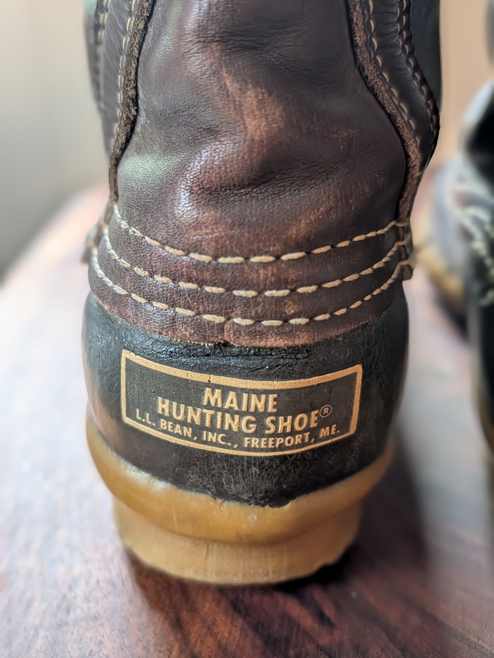Vintage 1970's Block Lable LL Bean - Tall Lace-Up Brown Duck Boots - Picture 7 of 9
